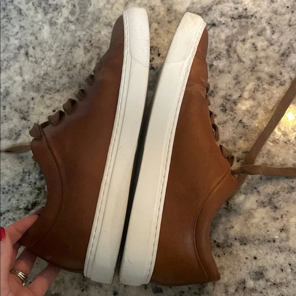 Aquatalia Brown Leather Men's Sneakers - Picture 5 of 6